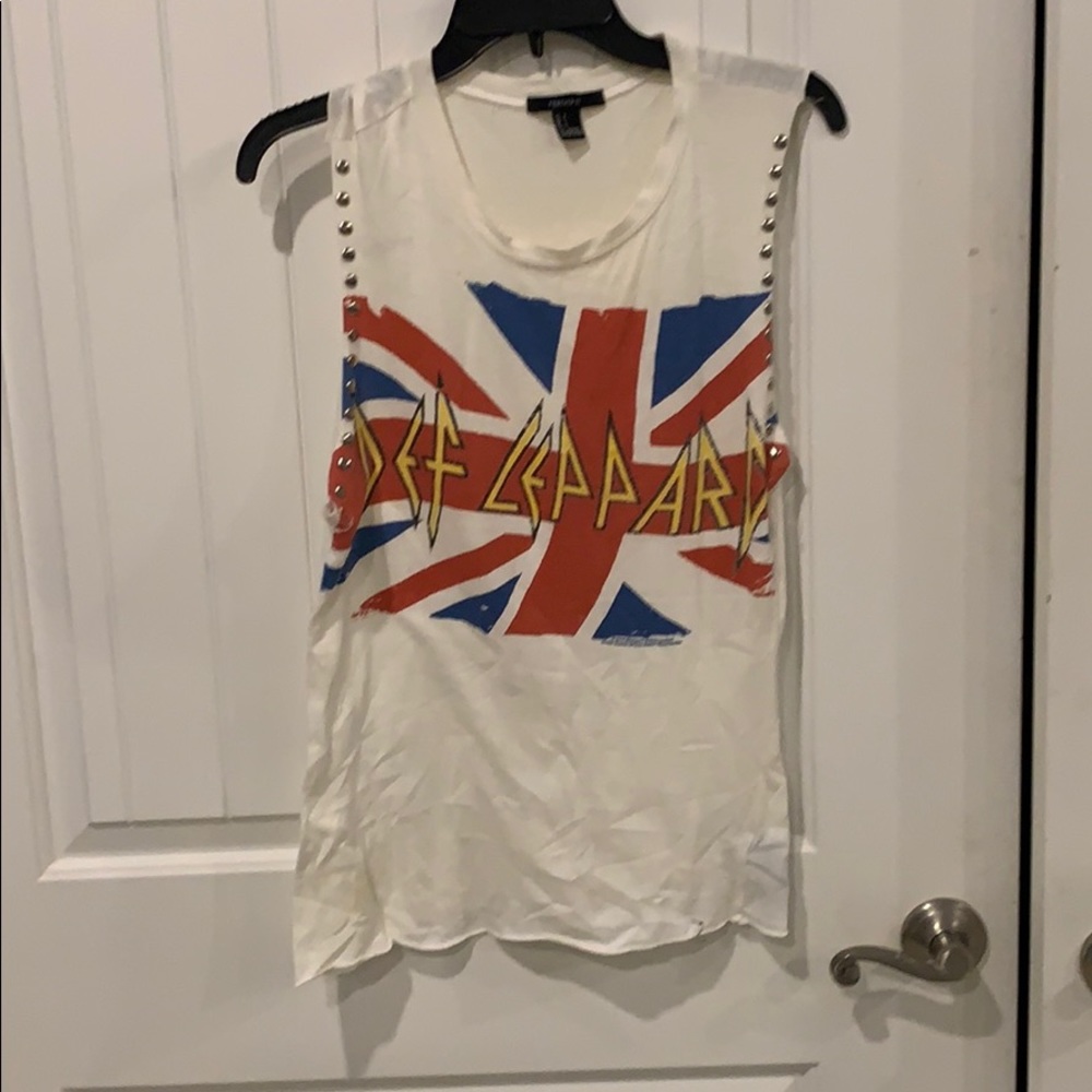 Def Leppard sleeveless studded tee.  Worn once.
